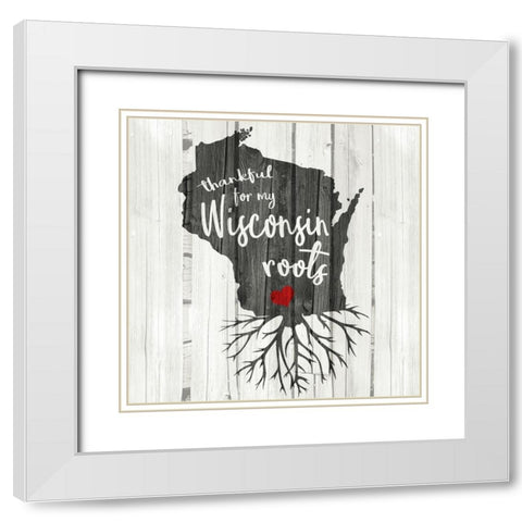 WI Roots White Modern Wood Framed Art Print with Double Matting by Kimberly, Allen