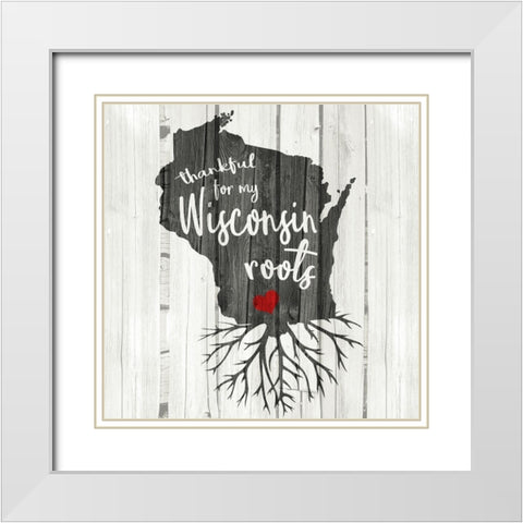 WI Roots White Modern Wood Framed Art Print with Double Matting by Kimberly, Allen