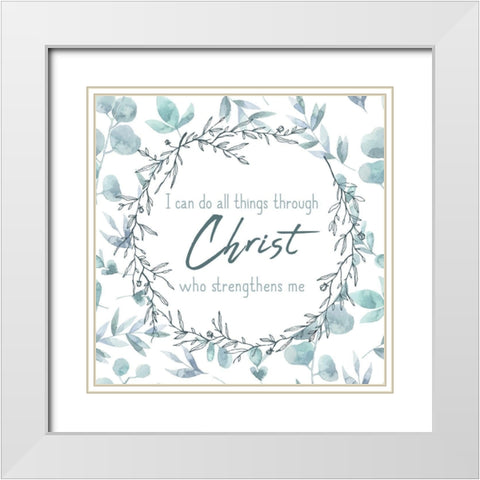 I can Do All Things White Modern Wood Framed Art Print with Double Matting by Kimberly, Allen