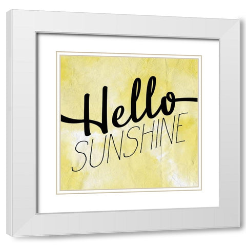 Hello Sunshine White Modern Wood Framed Art Print with Double Matting by Kimberly, Allen