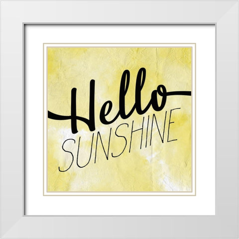 Hello Sunshine White Modern Wood Framed Art Print with Double Matting by Kimberly, Allen