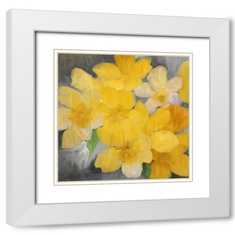 Sunshine Blooms White Modern Wood Framed Art Print with Double Matting by Kimberly, Allen