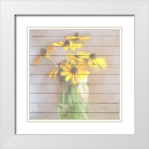 Spring Yellow White Modern Wood Framed Art Print with Double Matting by Kimberly, Allen