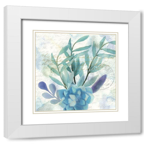 Watercolor Floral 1 White Modern Wood Framed Art Print with Double Matting by Kimberly, Allen