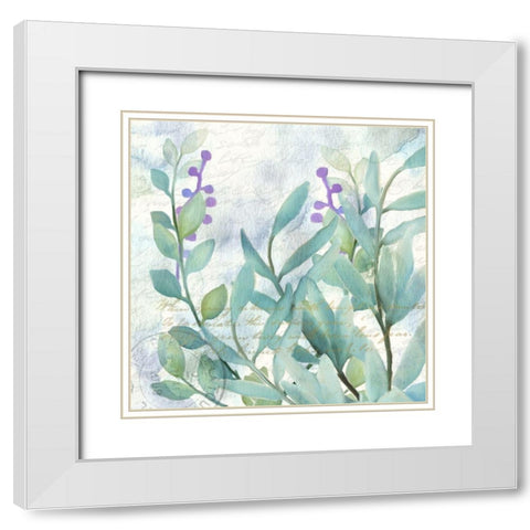 Watercolor Floral 2 White Modern Wood Framed Art Print with Double Matting by Kimberly, Allen