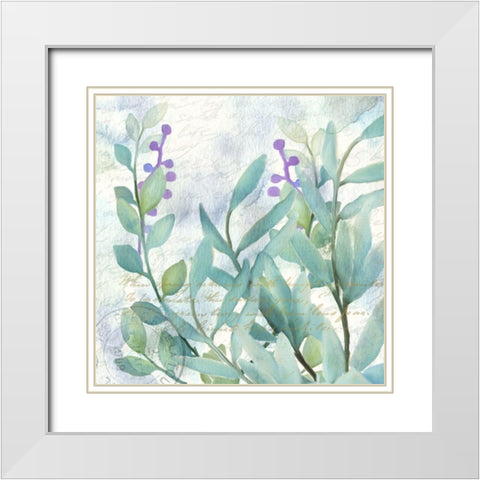 Watercolor Floral 2 White Modern Wood Framed Art Print with Double Matting by Kimberly, Allen