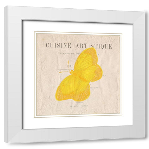 Butterfly in Color 1 White Modern Wood Framed Art Print with Double Matting by Kimberly, Allen
