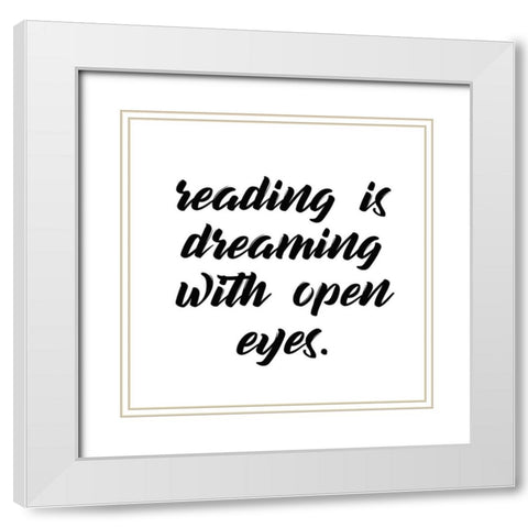 Reading Dreaming White Modern Wood Framed Art Print with Double Matting by Kimberly, Allen