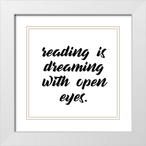 Reading Dreaming White Modern Wood Framed Art Print with Double Matting by Kimberly, Allen