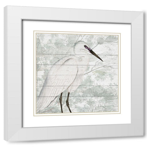 On the Shore 1 square White Modern Wood Framed Art Print with Double Matting by Kimberly, Allen