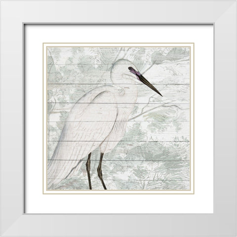 On the Shore 1 square White Modern Wood Framed Art Print with Double Matting by Kimberly, Allen