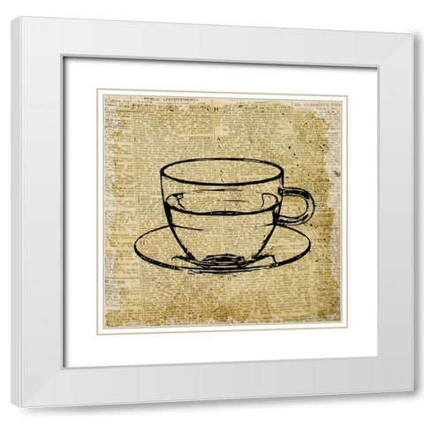 Coffee On Print 2 White Modern Wood Framed Art Print with Double Matting by Allen, Kimberly