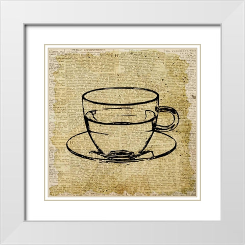 Coffee On Print 2 White Modern Wood Framed Art Print with Double Matting by Allen, Kimberly