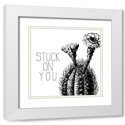 Stuck on You White Modern Wood Framed Art Print with Double Matting by Kimberly, Allen