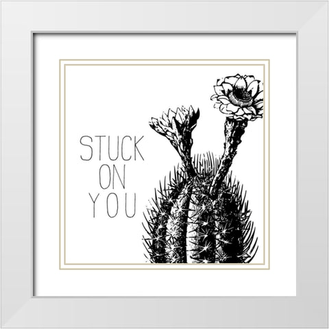 Stuck on You White Modern Wood Framed Art Print with Double Matting by Kimberly, Allen
