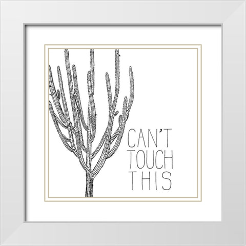 Cant Touch White Modern Wood Framed Art Print with Double Matting by Kimberly, Allen