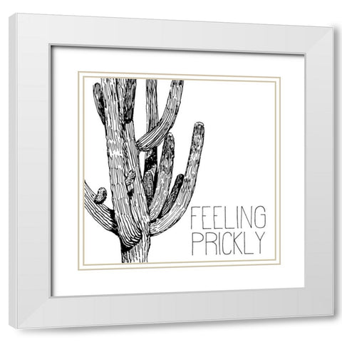 Feeling Prickly White Modern Wood Framed Art Print with Double Matting by Kimberly, Allen