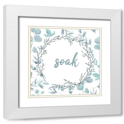 Blue Bath 2 White Modern Wood Framed Art Print with Double Matting by Kimberly, Allen