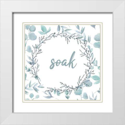 Blue Bath 2 White Modern Wood Framed Art Print with Double Matting by Kimberly, Allen