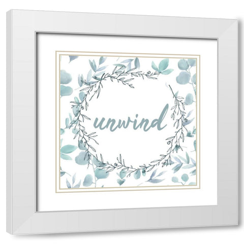 Blue Bath 3 White Modern Wood Framed Art Print with Double Matting by Kimberly, Allen