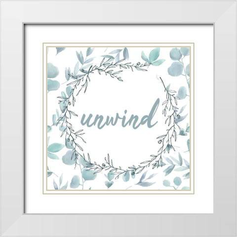 Blue Bath 3 White Modern Wood Framed Art Print with Double Matting by Kimberly, Allen