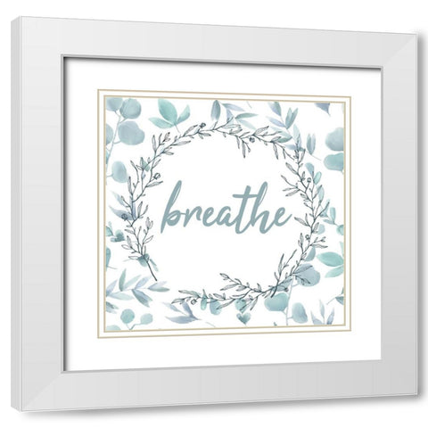 Blue Bath 4 White Modern Wood Framed Art Print with Double Matting by Kimberly, Allen