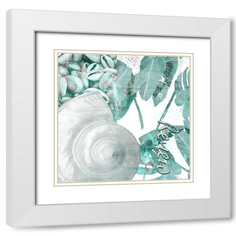 Seaside 1 White Modern Wood Framed Art Print with Double Matting by Kimberly, Allen