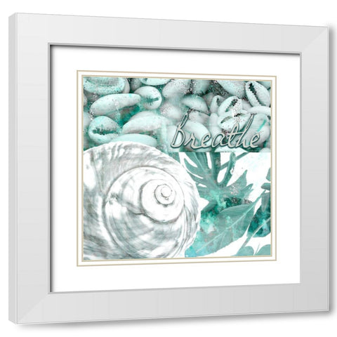 Seaside 4 White Modern Wood Framed Art Print with Double Matting by Kimberly, Allen