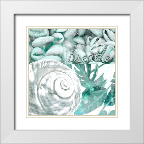 Seaside 4 White Modern Wood Framed Art Print with Double Matting by Kimberly, Allen