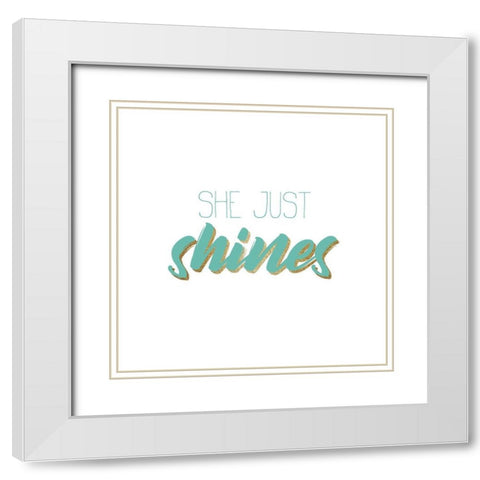 Sparkle and Shine 2 White Modern Wood Framed Art Print with Double Matting by Kimberly, Allen