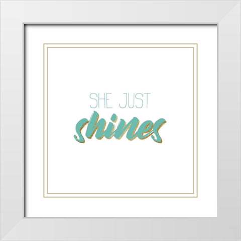 Sparkle and Shine 2 White Modern Wood Framed Art Print with Double Matting by Kimberly, Allen
