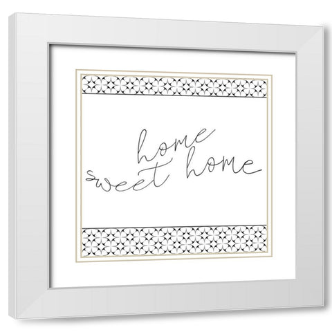 Home Sweet Home White Modern Wood Framed Art Print with Double Matting by Kimberly, Allen