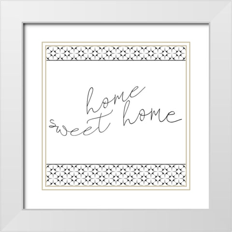Home Sweet Home White Modern Wood Framed Art Print with Double Matting by Kimberly, Allen