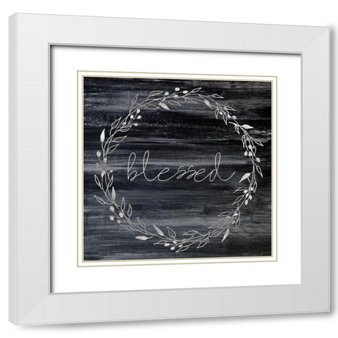Blessed White Modern Wood Framed Art Print with Double Matting by Kimberly, Allen