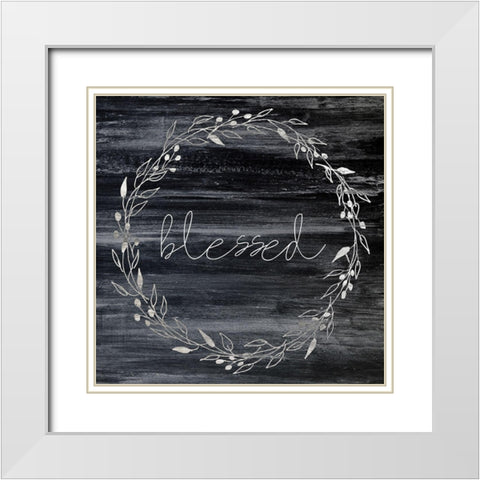 Blessed White Modern Wood Framed Art Print with Double Matting by Kimberly, Allen