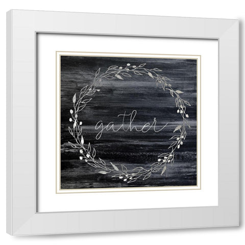 Gather White Modern Wood Framed Art Print with Double Matting by Kimberly, Allen