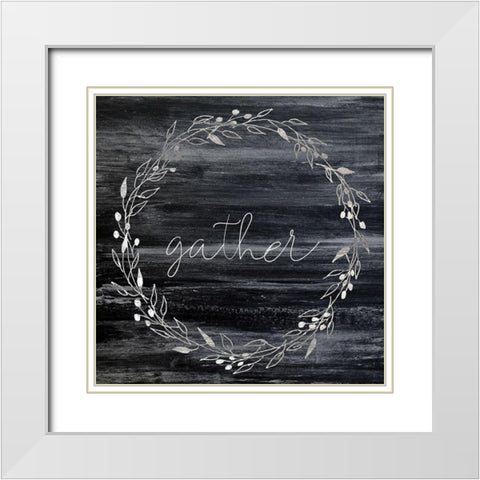 Gather White Modern Wood Framed Art Print with Double Matting by Kimberly, Allen