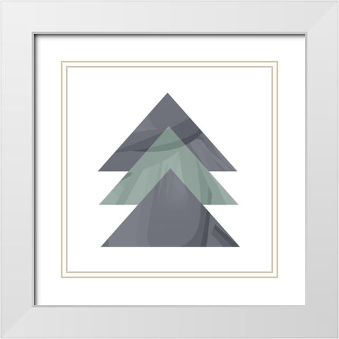 Mountains 2 White Modern Wood Framed Art Print with Double Matting by Kimberly, Allen