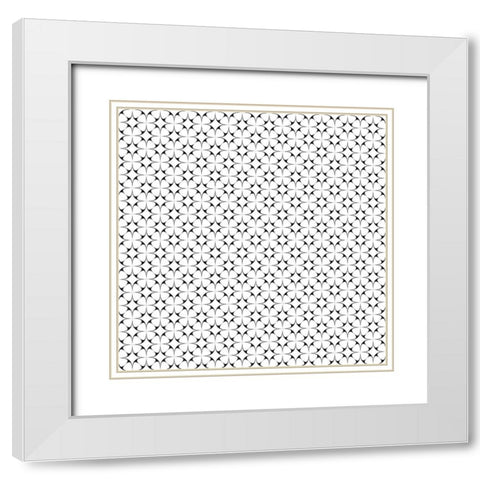 Black and White Pattern 1 White Modern Wood Framed Art Print with Double Matting by Kimberly, Allen