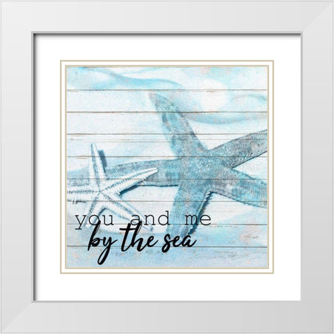 A Day at The Beach 6 White Modern Wood Framed Art Print with Double Matting by Kimberly, Allen