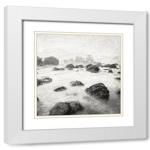 Dusky Beach 1 White Modern Wood Framed Art Print with Double Matting by Kimberly, Allen