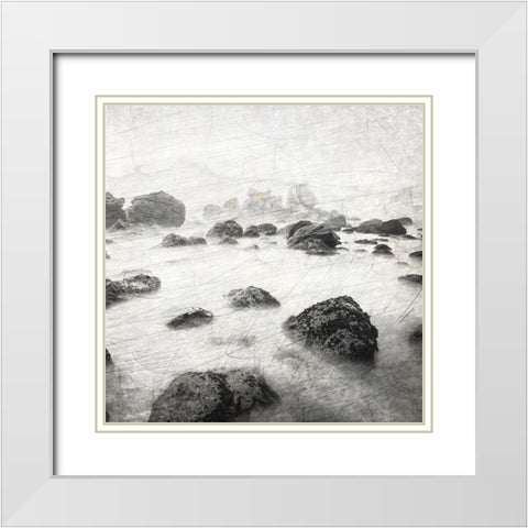 Dusky Beach 1 White Modern Wood Framed Art Print with Double Matting by Kimberly, Allen