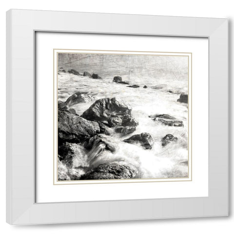 Dusky Beach 2 White Modern Wood Framed Art Print with Double Matting by Kimberly, Allen