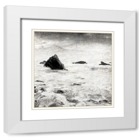 Dusky Beach 3 White Modern Wood Framed Art Print with Double Matting by Kimberly, Allen