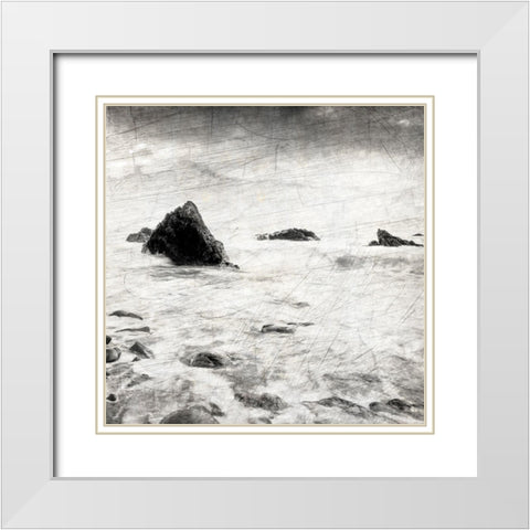 Dusky Beach 3 White Modern Wood Framed Art Print with Double Matting by Kimberly, Allen