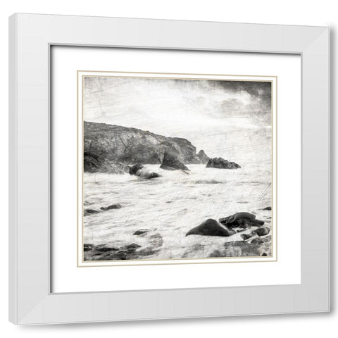 Dusky Beach 4 White Modern Wood Framed Art Print with Double Matting by Kimberly, Allen