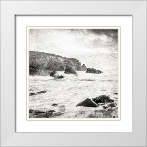 Dusky Beach 4 White Modern Wood Framed Art Print with Double Matting by Kimberly, Allen