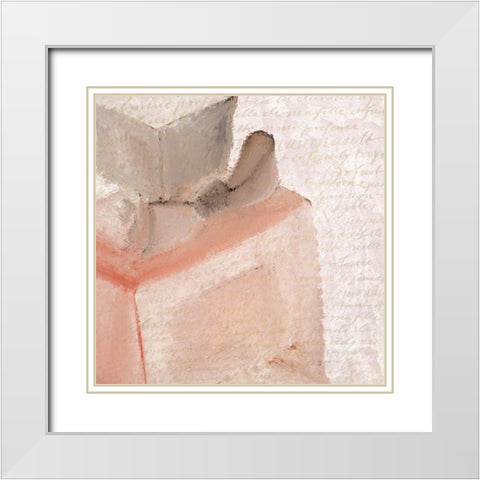 Paris Blush 1 White Modern Wood Framed Art Print with Double Matting by Kimberly, Allen
