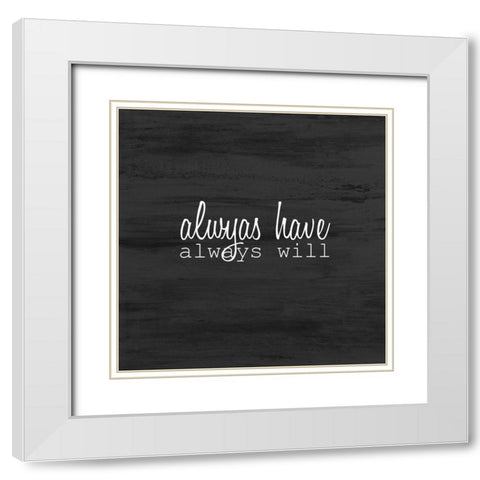 Love Always 2 White Modern Wood Framed Art Print with Double Matting by Kimberly, Allen