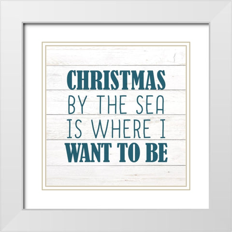 By The Sea White Modern Wood Framed Art Print with Double Matting by Kimberly, Allen